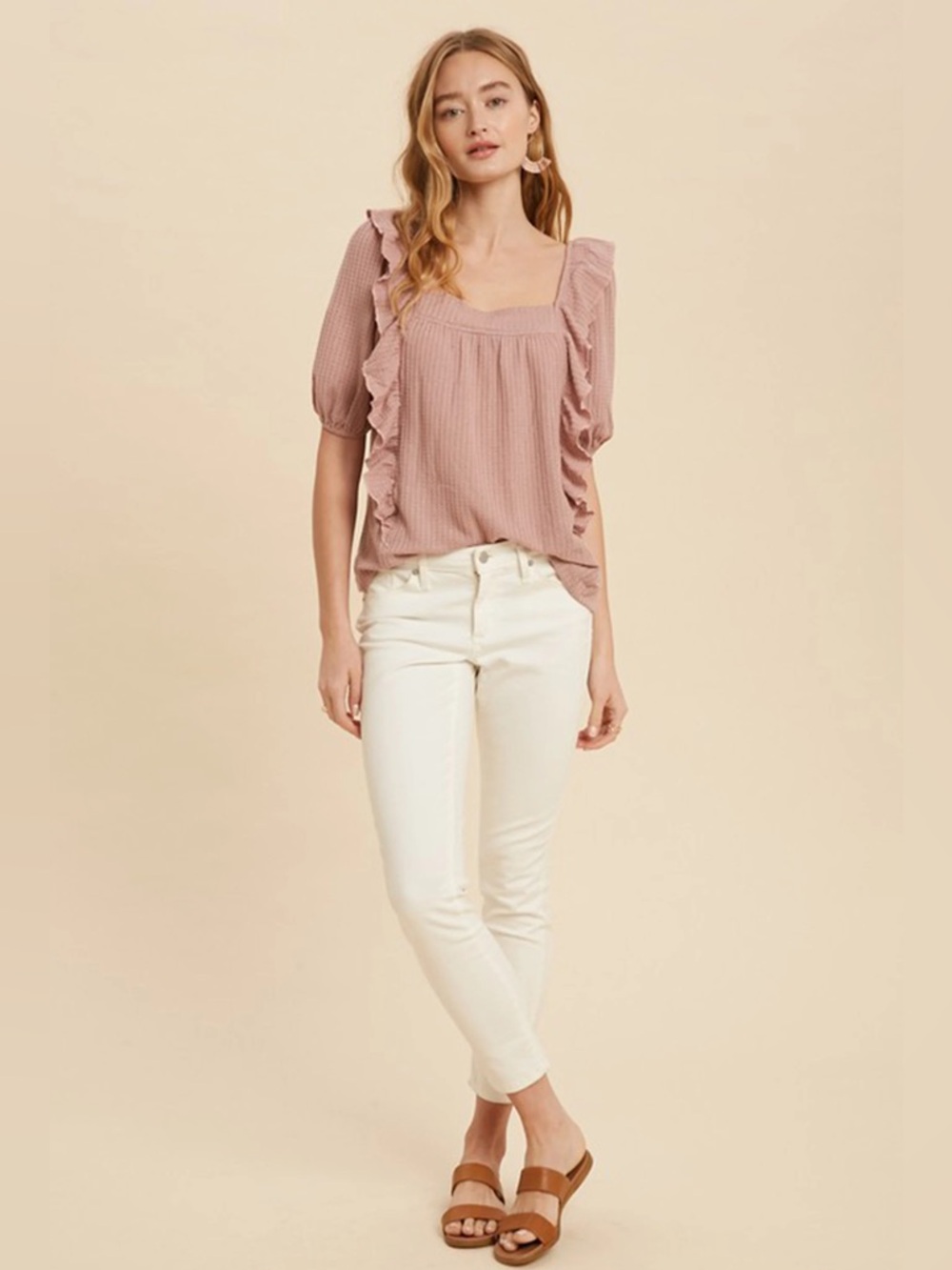 In Loom Ruffle Short-sleeve Top - L - Picture 1 of 11